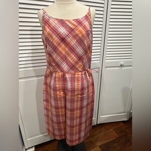 Ann Taylor Factory Store  Multicolored Plaid Sundress Cotton Blend Size 8 NWT